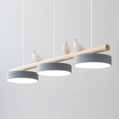 Oiseau Suspension Métal-Bois | LED Intégrée, Ampoule Incluse | Série Atelier