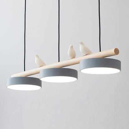Oiseau Suspension Métal-Bois | LED Intégrée, Ampoule Incluse | Série Atelier