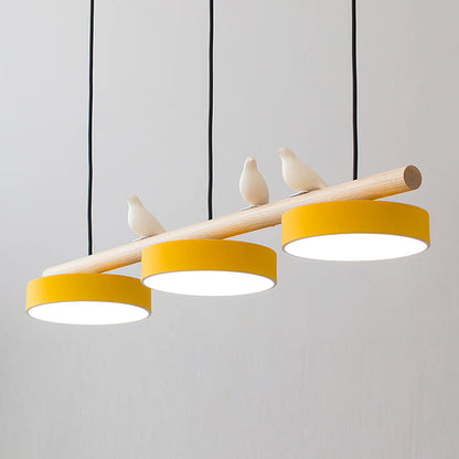 Oiseau Suspension Métal-Bois | LED Intégrée, Ampoule Incluse | Série Atelier