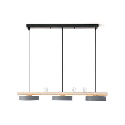 Oiseau Suspension Métal-Bois | LED Intégrée, Ampoule Incluse | Série Atelier