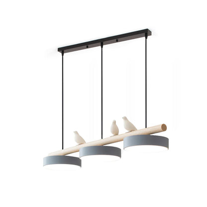 Oiseau Suspension Métal-Bois | LED Intégrée, Ampoule Incluse | Série Atelier