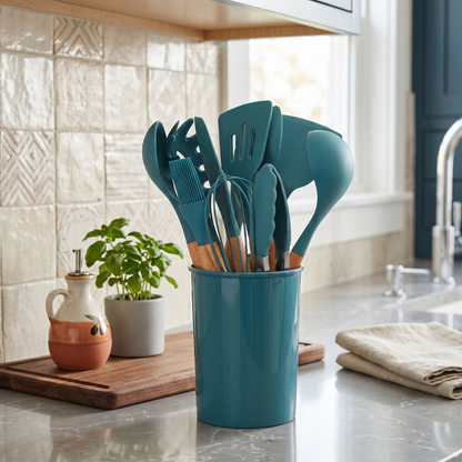 Ustensiles de Cuisine Silicone | Poignées Ergonomiques, Chaleur | ZenLine