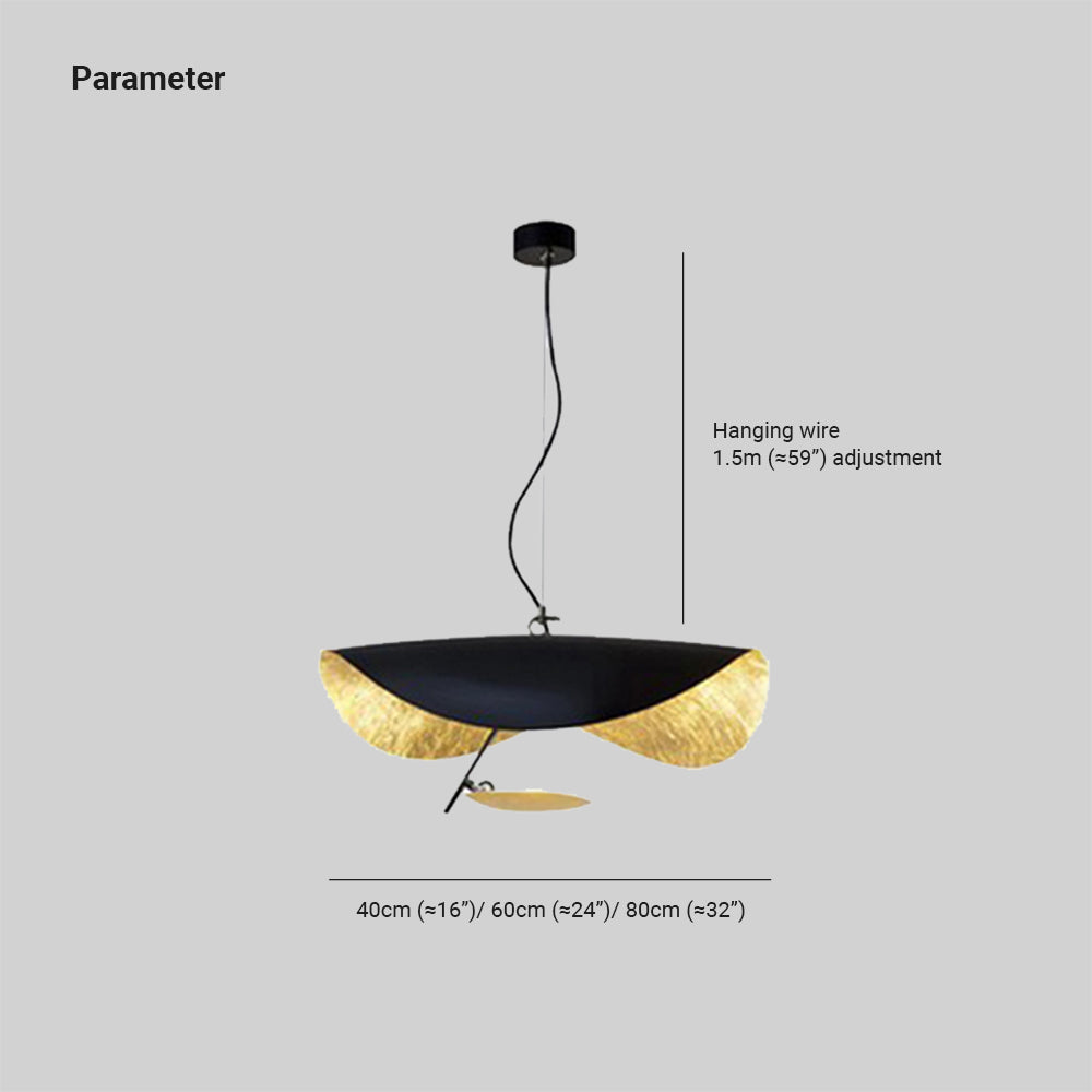Lampe Plafonnier Métal | Câble réglable, Abat-jour feuille | Série Feuille