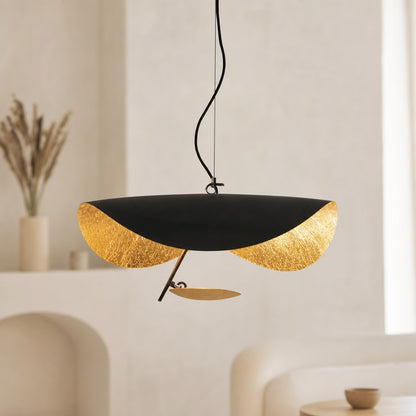Suspension luminaire Métal | Câble réglable, Abat-jour feuille | Série Feuille