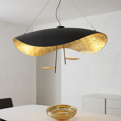 Suspension luminaire Métal | Câble réglable, Abat-jour feuille | Série Feuille