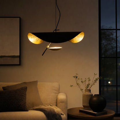 Suspension luminaire Métal | Câble réglable, Abat-jour feuille | Série Feuille