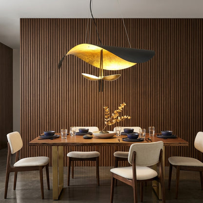 Suspension luminaire Métal | Câble réglable, Abat-jour feuille | Série Feuille