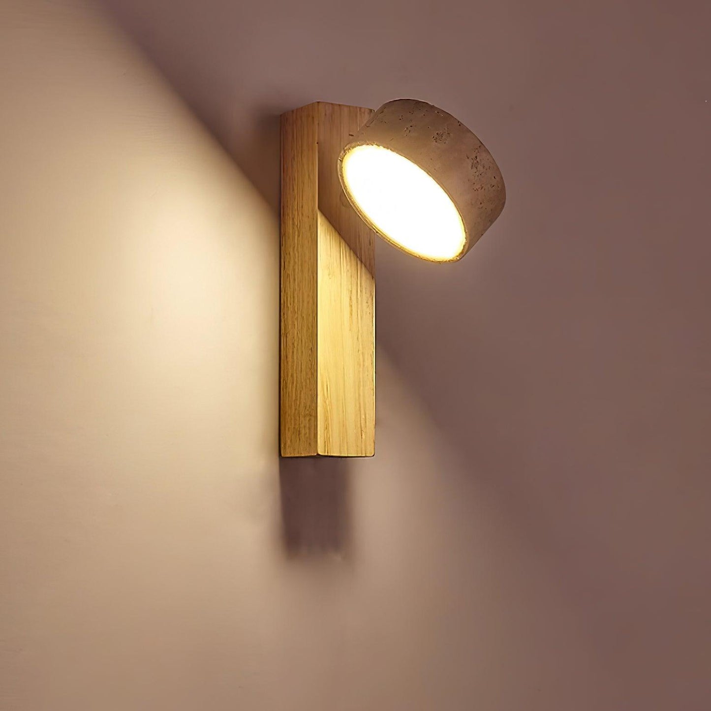 Lampe Murale Travertin & Bois | LED Intégrée Lumière 3000K | Ligne Élégance
