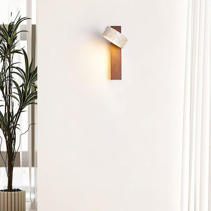 Lampe Murale Travertin & Bois | LED Intégrée Lumière 3000K | Ligne Élégance