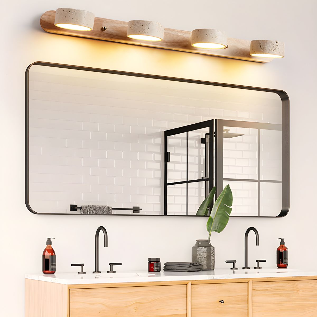 Applique Murale Travertin Neutre | LED Intégrée | Lumière 3000–6000 K