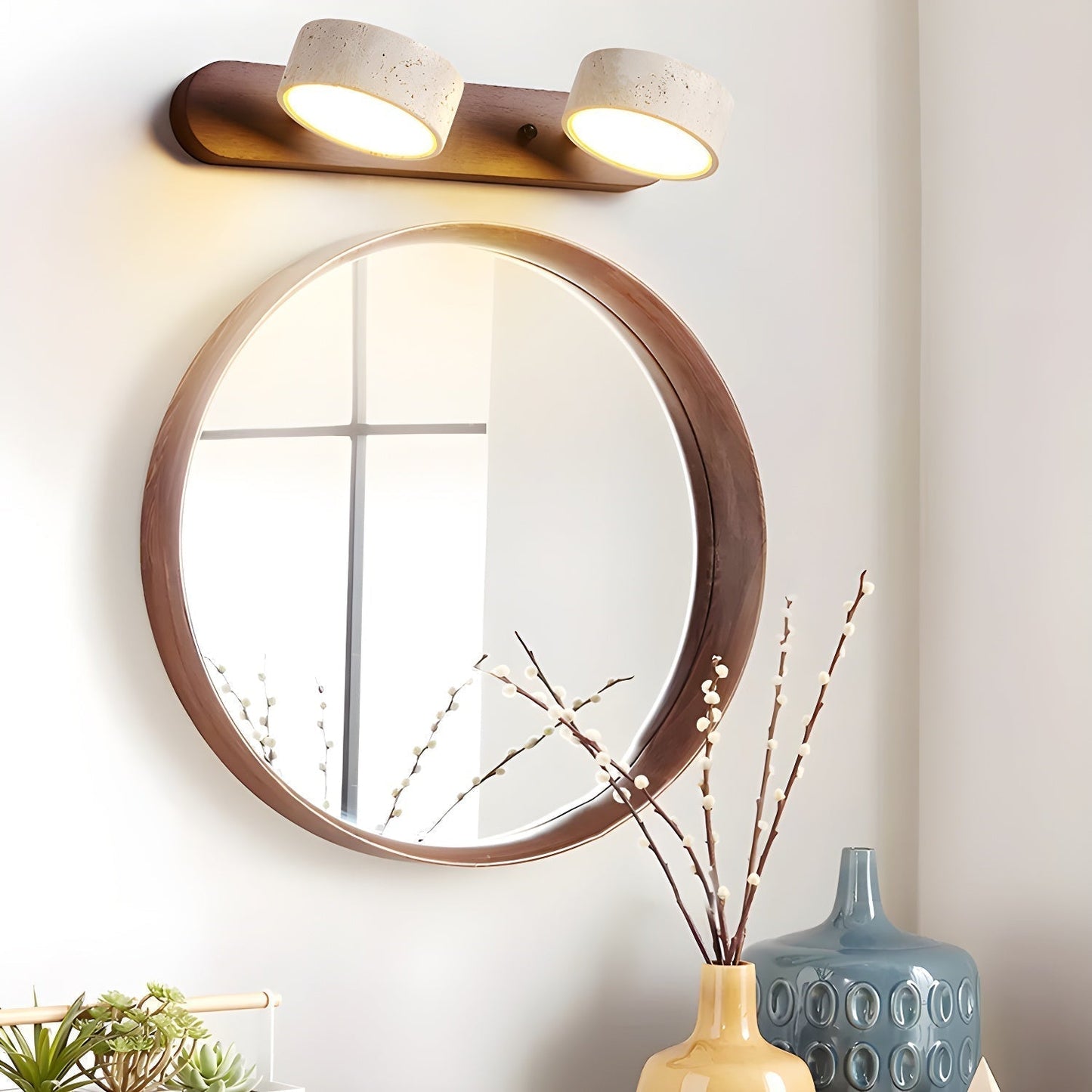Applique Murale Travertin Neutre | LED Intégrée | Lumière 3000–6000 K