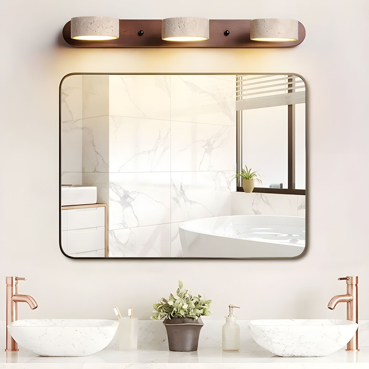 Applique Murale Travertin Neutre | LED Intégrée | Lumière 3000–6000 K
