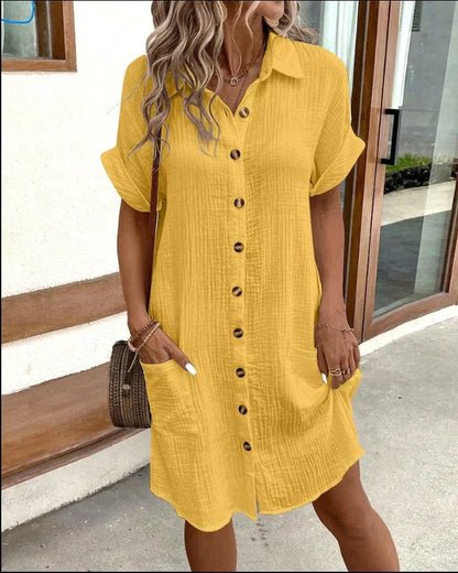 Robe chemise Coton Léger | Boutonnière Intégrale et Coupe Aérienne | Été Zen