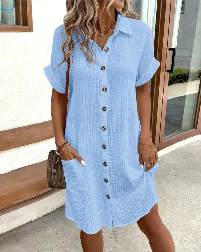 Robe chemise Coton Léger | Boutonnière Intégrale et Coupe Aérienne | Été Zen