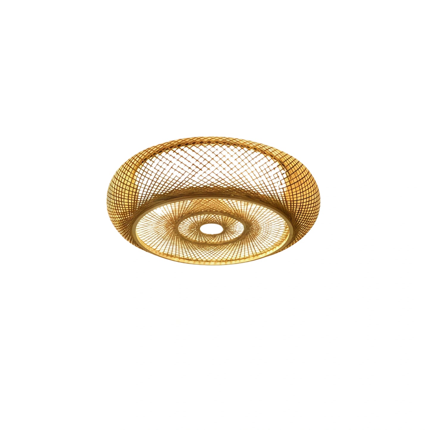 Lampe de Plafond Bambou Naturel Rotin Tissé | LED Compatible | 110-240V