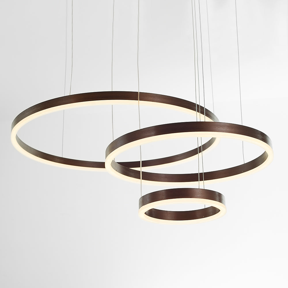 Suspension Anneau Moderne Métal Noir Doré | À Gradation | Câble Ajustable