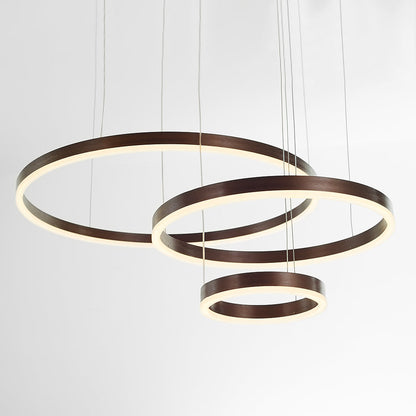 Suspension Anneau Moderne Métal Noir Doré | À Gradation | Câble Ajustable