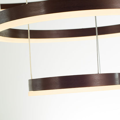Suspension Anneau Moderne Métal Noir Doré | À Gradation | Câble Ajustable