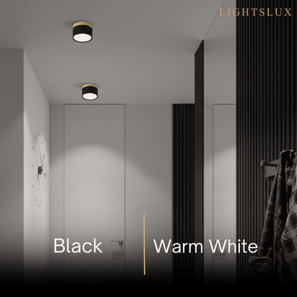 Plafonnier LED Cylindre Nordique Bois | 3 Températures couleur LED SMD | Épure