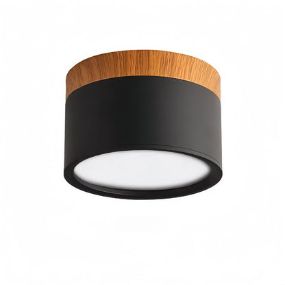 Plafonnier LED Cylindre Nordique Bois | 3 Températures couleur LED SMD | Épure