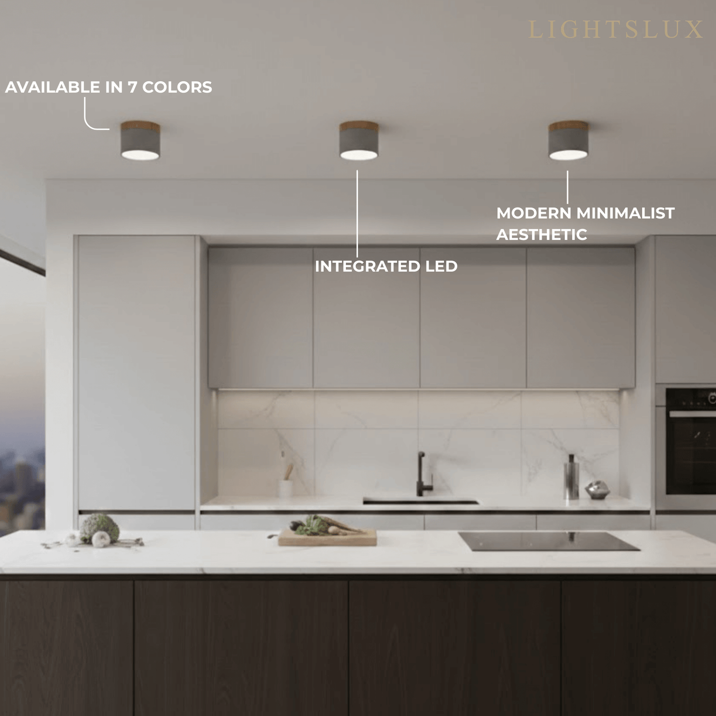Plafonnier LED Cylindre Nordique Bois | 3 Températures couleur LED SMD | Épure