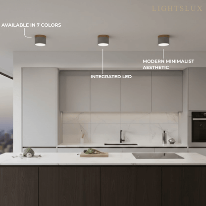 Plafonnier LED Cylindre Nordique Bois | 3 Températures couleur LED SMD | Épure
