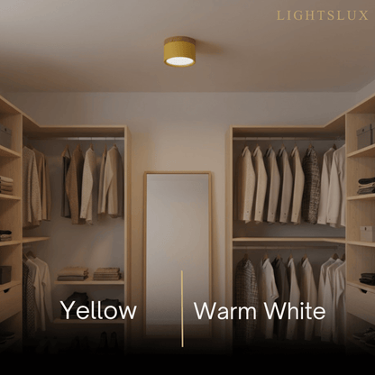 Plafonnier LED Cylindre Nordique Bois | 3 Températures couleur LED SMD | Épure