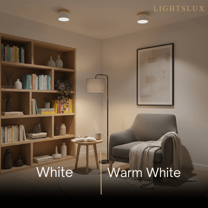 Plafonnier LED Cylindre Nordique Bois | 3 Températures couleur LED SMD | Épure