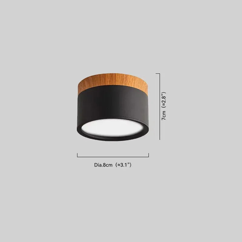 Plafonnier LED Cylindre Nordique Bois | 3 Températures couleur LED SMD | Épure