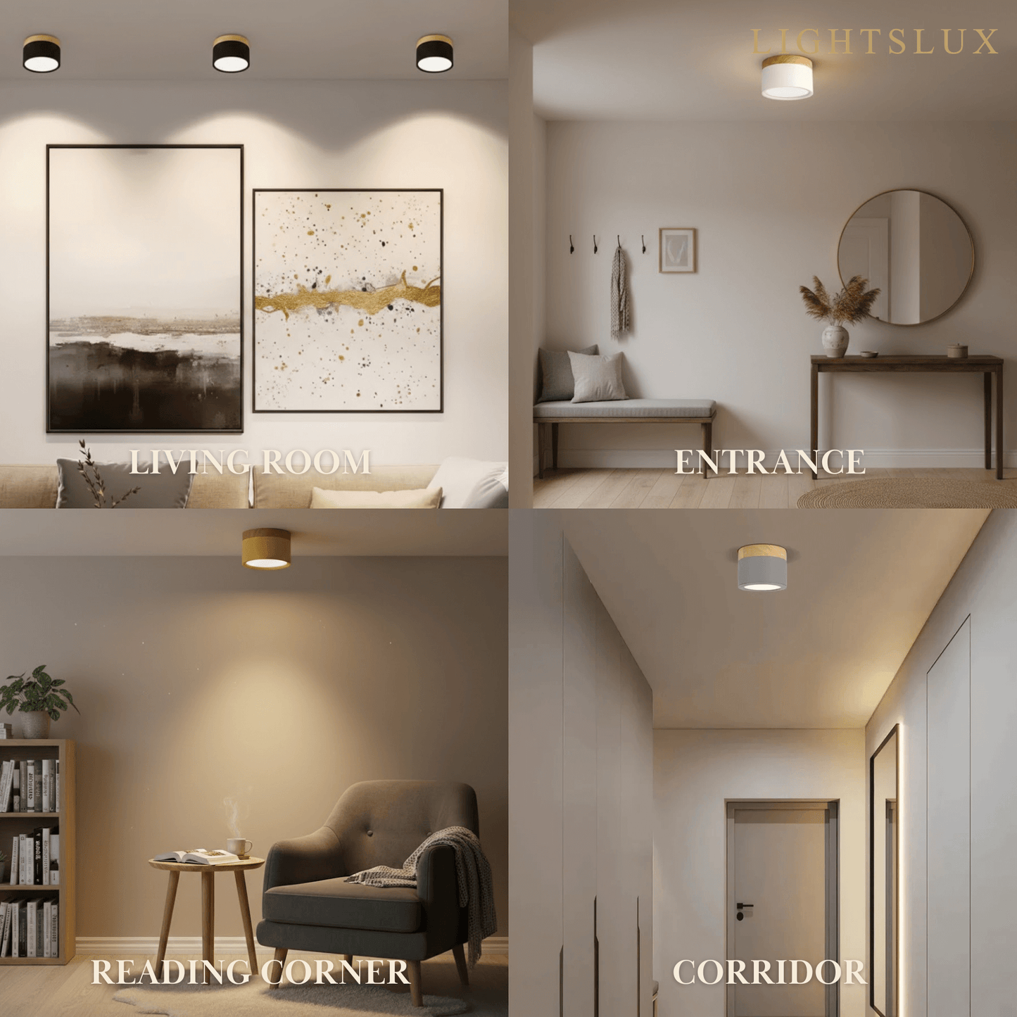 Plafonnier LED Cylindre Nordique Bois | 3 Températures couleur LED SMD | Épure