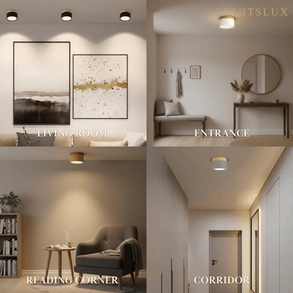 Plafonnier LED Cylindre Nordique Bois | 3 Températures couleur LED SMD | Épure