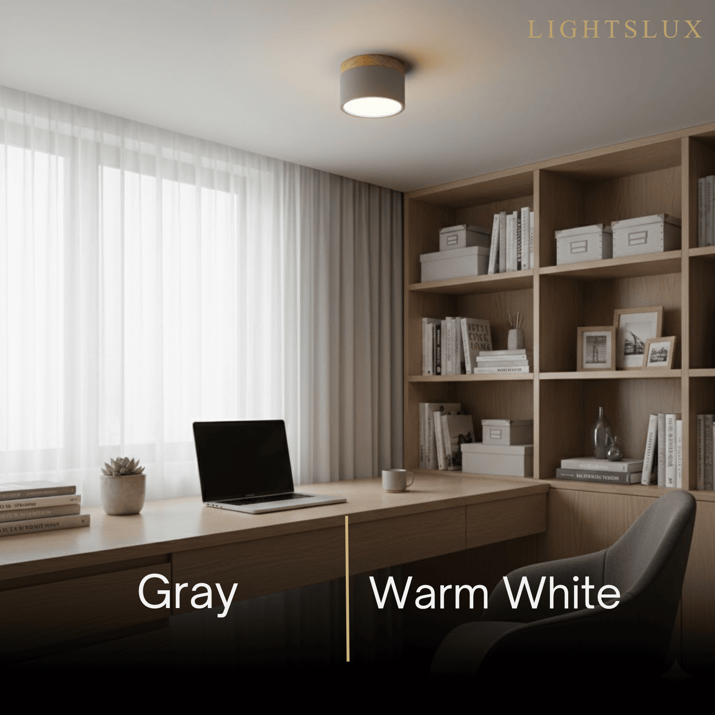Plafonnier LED Cylindre Nordique Bois | 3 Températures couleur LED SMD | Épure