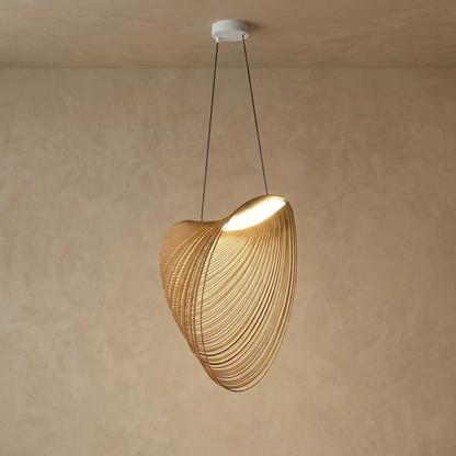 Lustre Suspension Bois ArtDéco | LED Intégré, Cordons Réglables | Série Atelier
