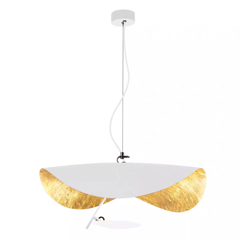 Lampe Plafonnier Métal | Câble réglable, Abat-jour feuille | Série Feuille