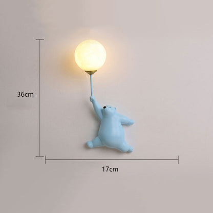 Applique Murale Ours Ballon Résine | LED Intégré 3 Températures | Série Nova