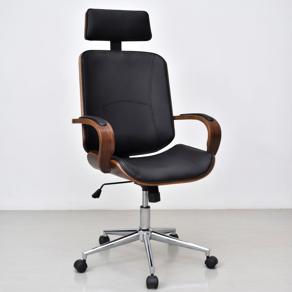 Chaise de Bureau Ergonomique en Similicuir Crème avec Dossier Soutien Lombaire | Design Contemporain pour Confort Optimal