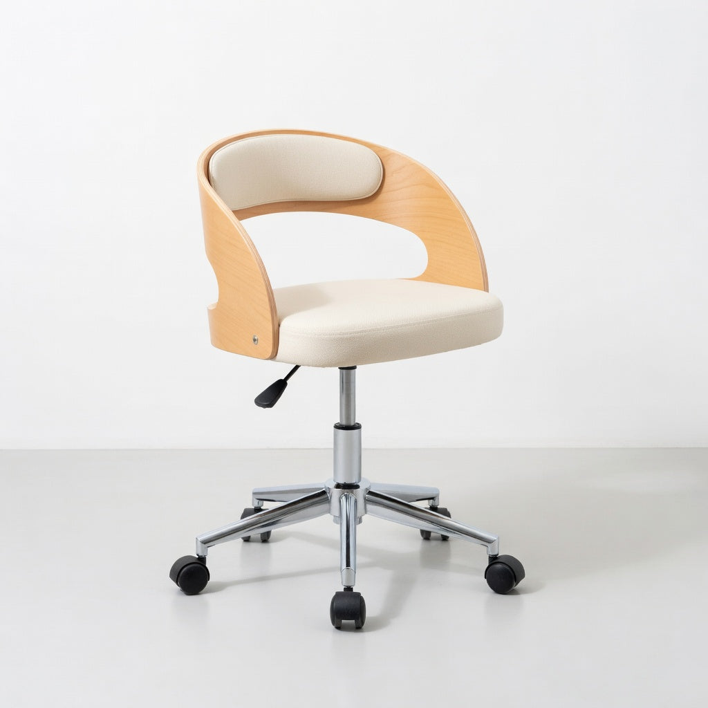 Chaise de Bureau Ergonomique en Similicuir Noir avec Dossier Courbé | Confort Optimal pour Travail et Détente