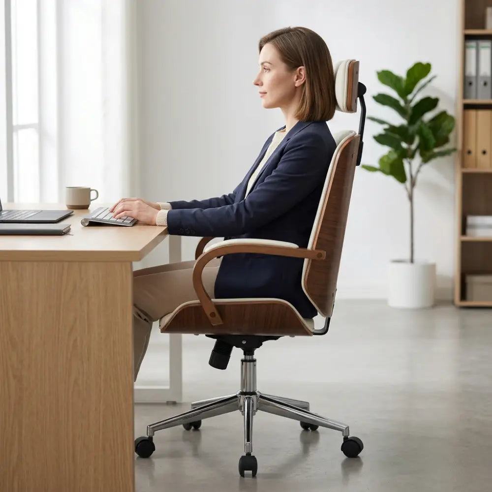 Chaise de Bureau Ergonomique Liora en Similicuir - Seryze