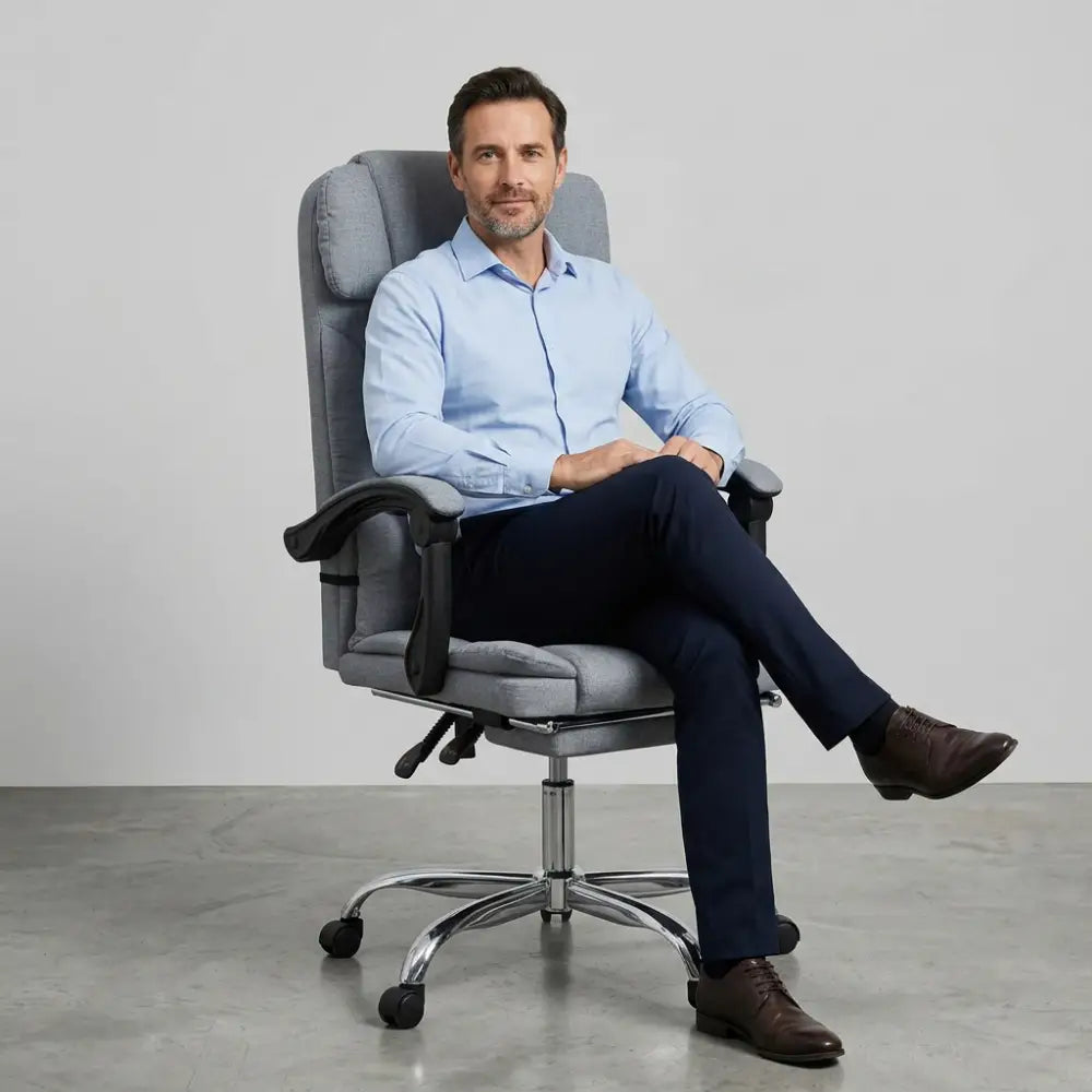 Fauteuil de Bureau Ergonomique Sola avec Repose-pied et Fonction Massage - Seryze