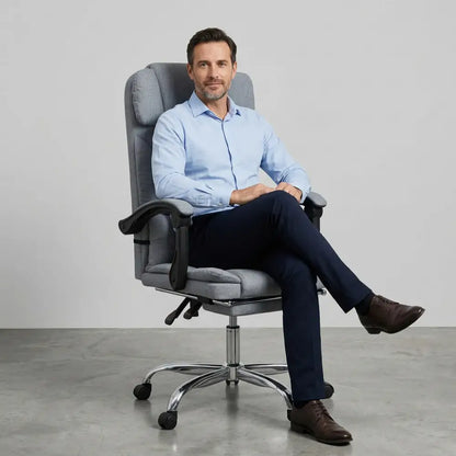 Fauteuil de Bureau Ergonomique Sola avec Repose-pied et Fonction Massage - Seryze