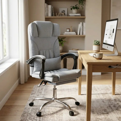 Fauteuil de Bureau Ergonomique Sola avec Repose-pied et Fonction Massage - Seryze