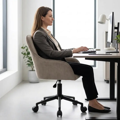 Chaise de Bureau Pivotante Talia en Velours Réglable - Seryze