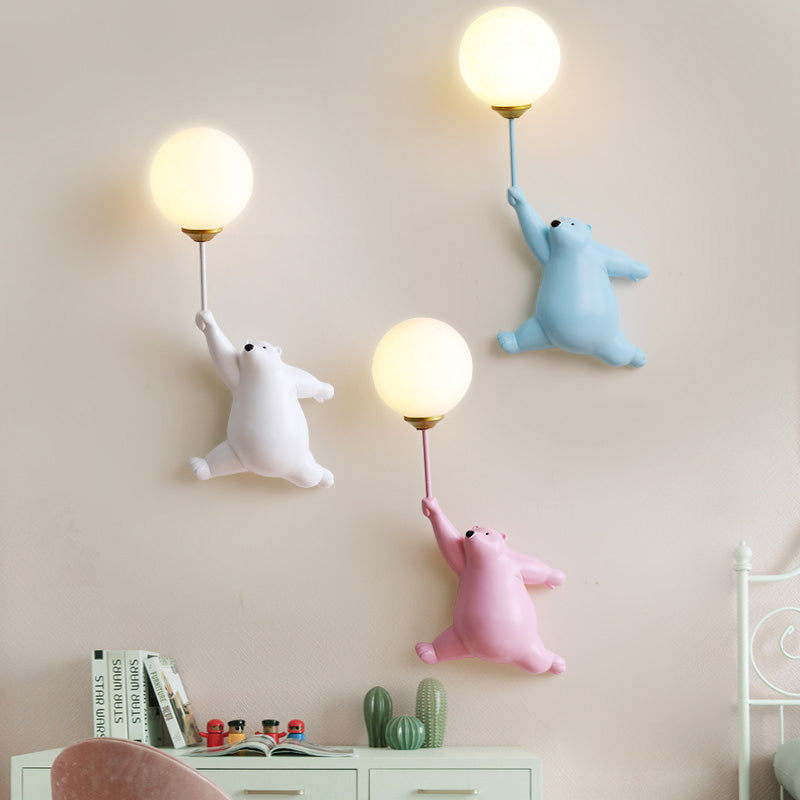 Applique Murale Ours Ballon Résine | LED Intégré 3 Températures | Série Nova