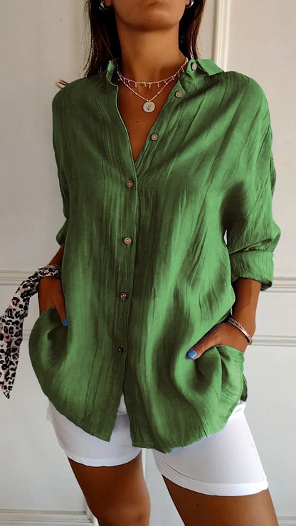 Chemise Ample Coton | Manches Retroussables Coupe Fluide | Série Élégance