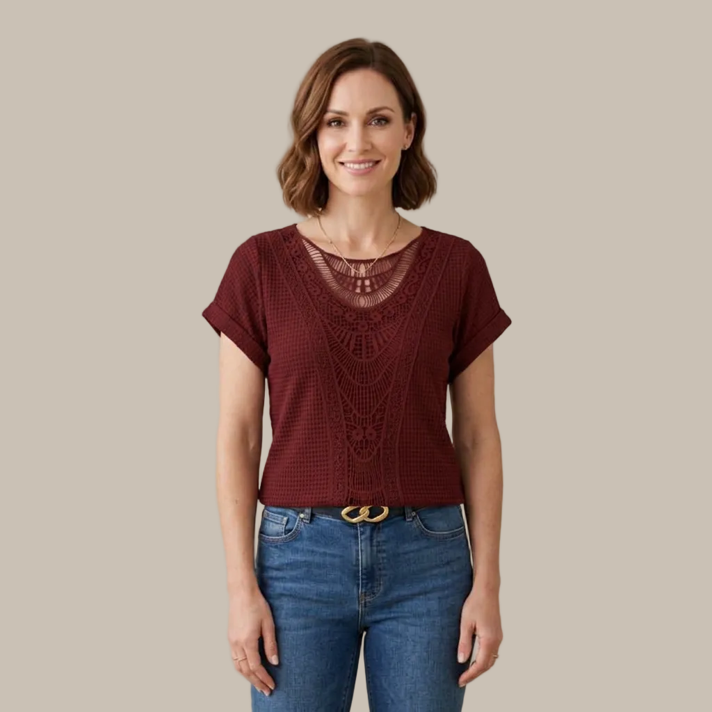 Ibiza Blouse Dentelle Fine | Coupe Flatteuse Respirante | Ligne Éclat