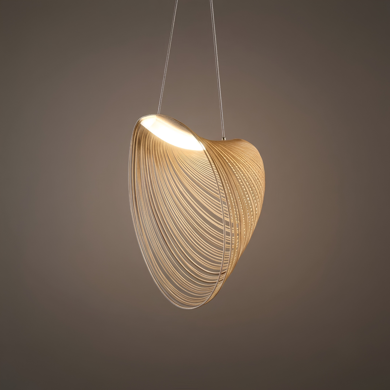 Lustre Suspension Bois ArtDéco | LED Intégré, Cordons Réglables | Série Atelier
