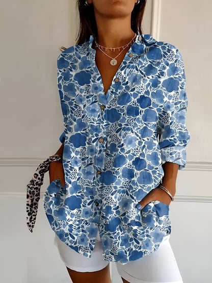 Chemise Fluide Imprimée Viscose | Col Ouvert Confort Décontracté