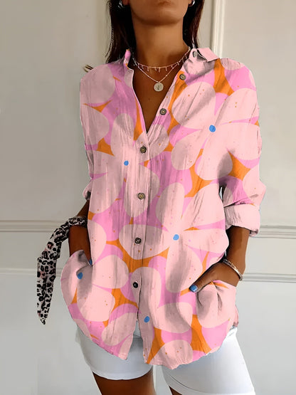 Chemise Fluide Imprimée Viscose | Col Ouvert Confort Décontracté