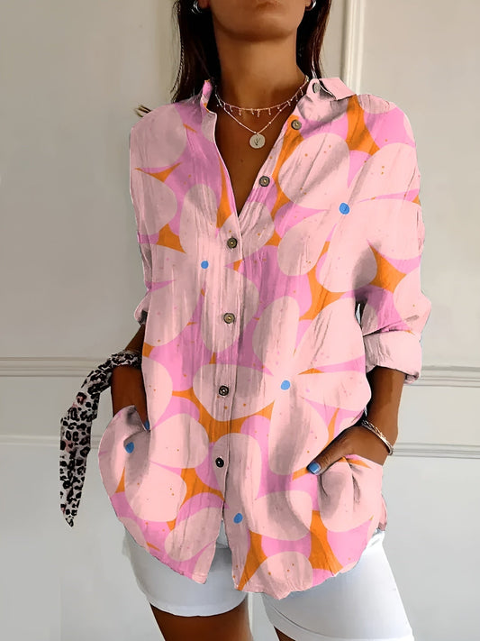 Chemise Fluide Imprimée Viscose | Col Ouvert Confort Décontracté