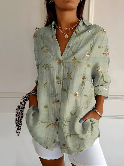 Chemise Fluide Imprimée Viscose | Col Ouvert Confort Décontracté